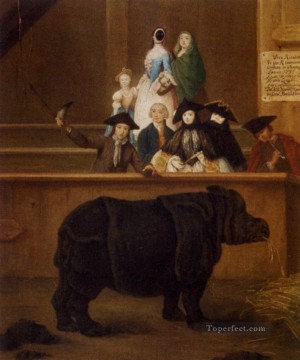 Pietro Longhi Painting - The Rhinoceros life scenes Pietro Longhi